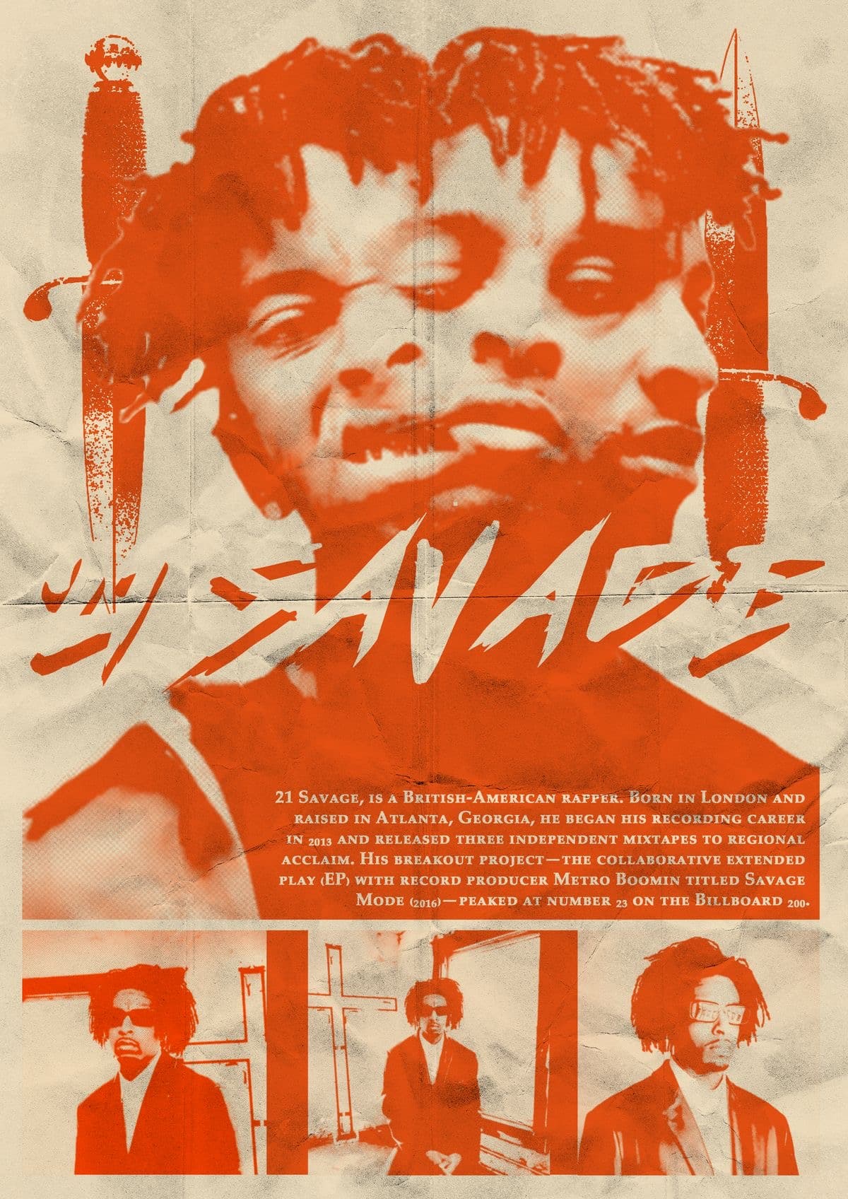 21 Savage Orange Poster
