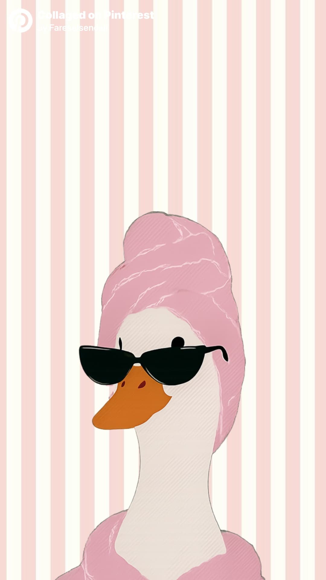 Cool Duck Pink Towel Sunglasses Illustration